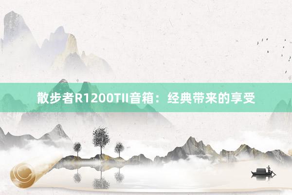 散步者R1200TII音箱：经典带来的享受